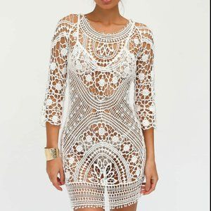 Adreamly Crochet Swimsuit Cover-Up Dress NWT Size S/M